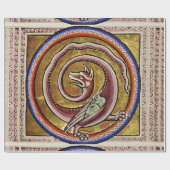 MEDIEVAL BESTIARY, SNAKE DRAGON CIRCLS CADEAUPAPIER (Vlak)