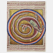 MEDIEVAL BESTIARY, SNAKE DRAGON CIRCLS FLEECE DEKEN (Voorkant)