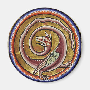MEDIEVAL BESTIARY, SNAKE DRAGON CIRCLS MAGNEET