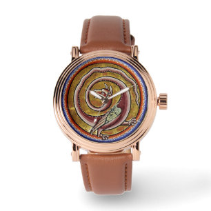 MEDIEVAL BESTIARY, SNAKE DRAGON CIRCLS WATCH HORLOGE