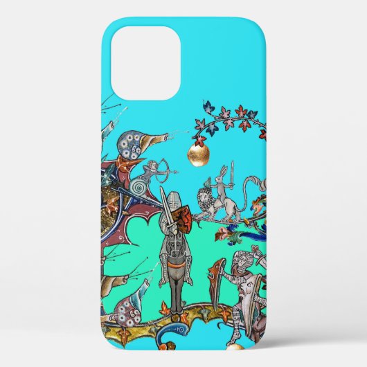 MEDIEVAL BESTIARY WAR, KNIGHTS, GIANT SNAILS Blue Case-Mate iPhone Case (Achterkant)