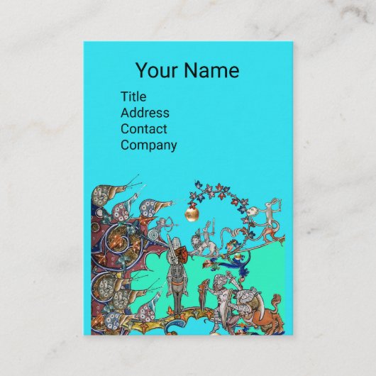 MEDIEVAL BESTIARY WAR, KNIGHTS, GIANT SNAILS Blue Visitekaartje (Voorkant)