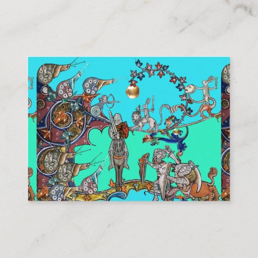 MEDIEVAL BESTIARY WAR, KNIGHTS, GIANT SNAILS Blue Visitekaartje (Achterkant)