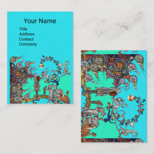 MEDIEVAL BESTIARY WAR, KNIGHTS, GIANT SNAILS Blue Visitekaartje