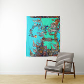 MEDIEVAL BESTIARY WAR, KNIGHTS, GIANT SNAILS Blue Wandkleed (In situ)