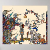 MEDIEVAL BESTIARY WAR, KNIGHTS, GIANT SNAILS Cream Poster (Voorkant)