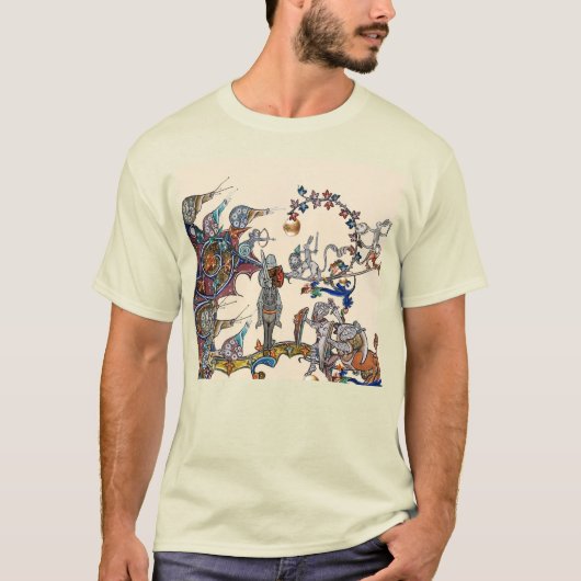 MEDIEVAL BESTIARY WAR, KNIGHTS, GIANT SNAILS Cream T-shirt (Voorkant)