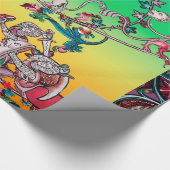 MEDIEVAL BESTIARY WAR, KNIGHTS, GIANT SNAILS Green Cadeaupapier (Hoek)