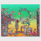 MEDIEVAL BESTIARY WAR, KNIGHTS, GIANT SNAILS Green Cadeaupapier (Vlak)