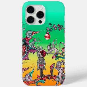 MEDIEVAL BESTIARY WAR, KNIGHTS, GIANT SNAILS Green iPhone 15 Pro Max Hoesje
