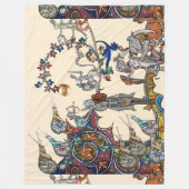 MEDIEVAL BESTIARY WAR, KNIGHTS, GIANT SNAILS Green Fleece Deken (Voorkant)