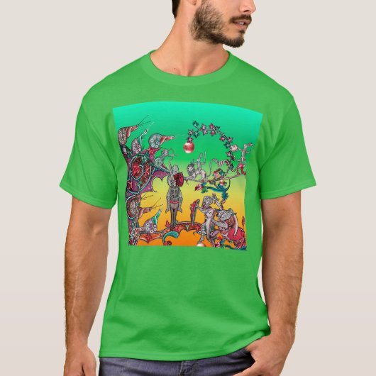 MEDIEVAL BESTIARY WAR, KNIGHTS, GIANT SNAILS Green T-shirt (Voorkant)