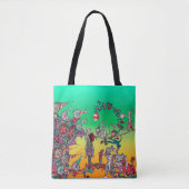 MEDIEVAL BESTIARY WAR, KNIGHTS, GIANT SNAILS Green Tote Bag (Voorkant)