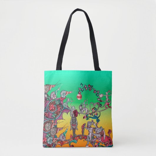 MEDIEVAL BESTIARY WAR, KNIGHTS, GIANT SNAILS Green Tote Bag (Voorkant)