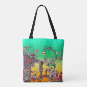 MEDIEVAL BESTIARY WAR, KNIGHTS, GIANT SNAILS Green Tote Bag (Achterkant)