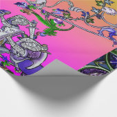 MEDIEVAL BESTIARY WAR, KNIGHTS, GIANT SNAILS Pink Cadeaupapier (Hoek)