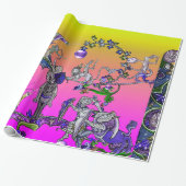 MEDIEVAL BESTIARY WAR, KNIGHTS, GIANT SNAILS Pink Cadeaupapier (Uitgerold)