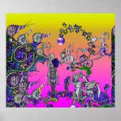 MEDIEVAL BESTIARY WAR, KNIGHTS, GIANT SNAILS Pink Poster (Voorkant)