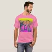 MEDIEVAL BESTIARY WAR, KNIGHTS, GIANT SNAILS Pink T-shirt (Voorkant volledig)