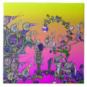 MEDIEVAL BESTIARY WAR, KNIGHTS, GIANT SNAILS Pink Tegeltje (Voorkant)