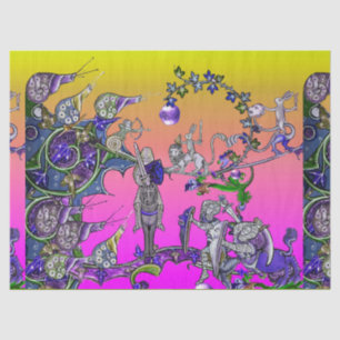 MEDIEVAL BESTIARY WAR, KNIGHTS, GIANT SNAILS Pink Tissuepapier