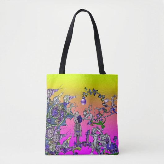 MEDIEVAL BESTIARY WAR, KNIGHTS, GIANT SNAILS Pink Tote Bag (Voorkant)