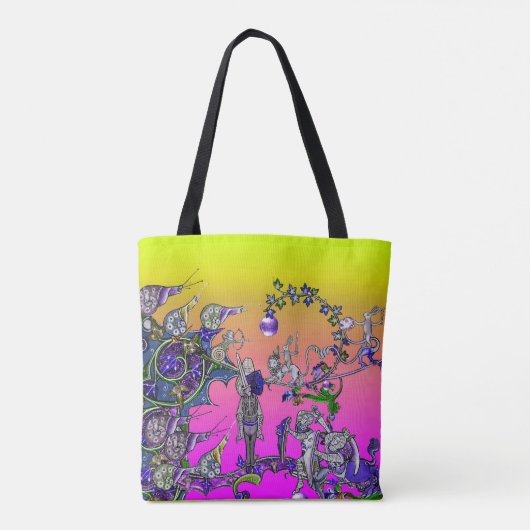 MEDIEVAL BESTIARY WAR, KNIGHTS, GIANT SNAILS Pink Tote Bag (Achterkant)