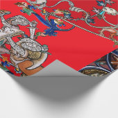 MEDIEVAL BESTIARY WAR, KNIGHTS, GIANT SNAILS Red Cadeaupapier (Hoek)