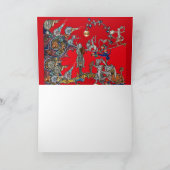 MEDIEVAL BESTIARY WAR, KNIGHTS, GIANT SNAILS Red Feestdagen Kaart (Binnen)