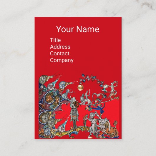 MEDIEVAL BESTIARY WAR, KNIGHTS, GIANT SNAILS Red Visitekaartje (Voorkant)