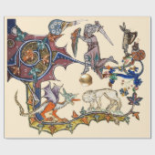 MEDIEVAL BESTIARY WAR Snail vs Knight ,Dragon.Lion Cadeaupapier (Vlak)