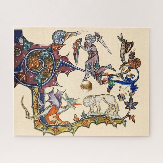 MEDIEVAL BESTIARY WAR Snail vs Knight ,Dragon.Lion Legpuzzel (Horizontaal)