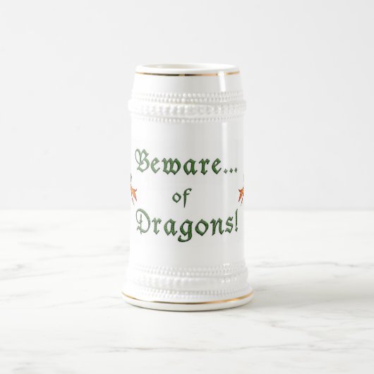 Medieval Beware van Dragons Bierpul (Center)