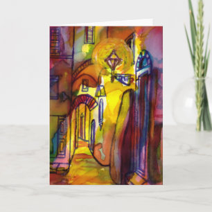 Medieval bij nacht in Florence - detail Feestdagen Kaart