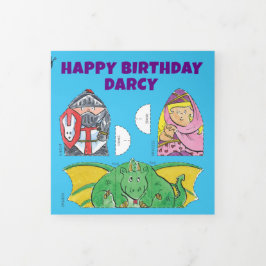 Medieval Birthday Cut-Out Card Drieluik Wenskaart
