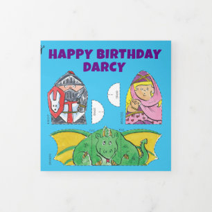 Medieval Birthday Cut-Out Card Drieluik Wenskaart