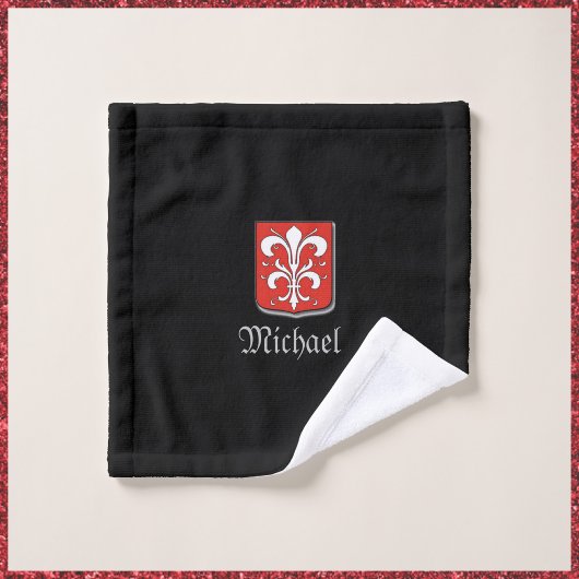 Medieval Black en Red Knight Shield Bad Handdoek