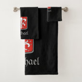 Medieval Black en Red Knight Shield Bad Handdoek (Insitu)
