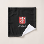 Medieval Black en Red Knight Shield Bad Handdoek (Wasdoekje)