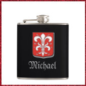 Medieval Black en Red Knight Shield Heupfles