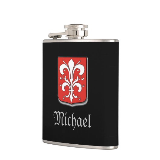 Medieval Black en Red Knight Shield Heupfles (Links)