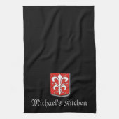 Medieval Black en Red Knight Shield Theedoek (Verticaal)