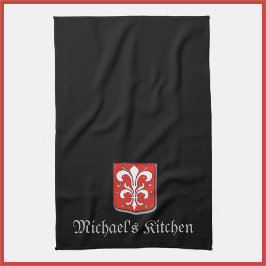 Medieval Black en Red Knight Shield Theedoek