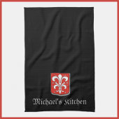 Medieval Black en Red Knight Shield Theedoek