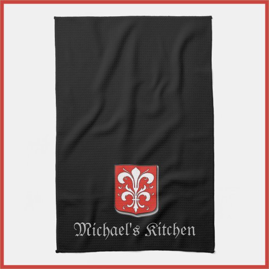 Medieval Black en Red Knight Shield Theedoek