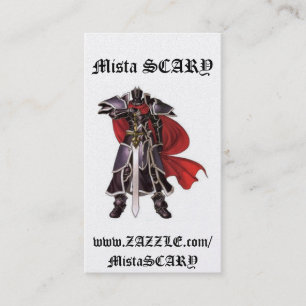 Medieval Black Knight Sword Profile Card Aangepast Visitekaartje
