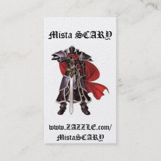 Medieval Black Knight Sword Profile Card Aangepast Visitekaartje
