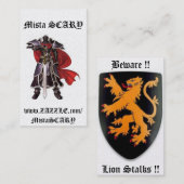 Medieval Black Knight Sword Profile Card Aangepast Visitekaartje (Voorkant / Achterkant)