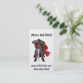 Medieval Black Knight Sword Profile Card Aangepast Visitekaartje (Staand voorkant)