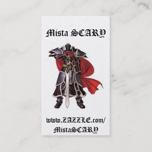 Medieval Black Knight Sword Profile Card Aangepast Visitekaartje (Voorkant)